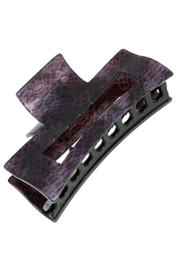 Large Cutout Rectangle Claw Clip - Aztec