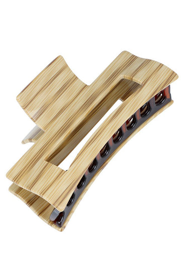 Large Rectangle Cutout Claw Clip - Bamboo