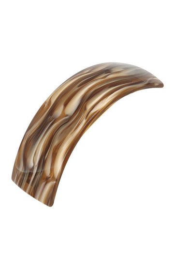 Rectangle Volume Barrette - Caramel Swirl