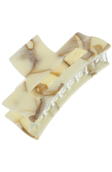 Large Cutout Rectangle Claw Clip - Carrara
