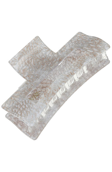 Large Cutout Rectangle Claw Clip - Gold Pine
