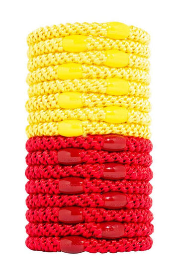 kansas city chiefs hair accessories. Yellow and Red hair ties.