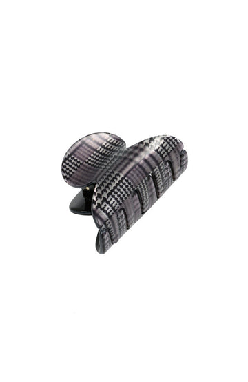 Mini Couture Claw Clip - Plaid Black