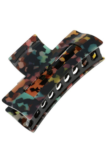 Large Cutout Rectangle Claw Clip - Rainbow Tokyo