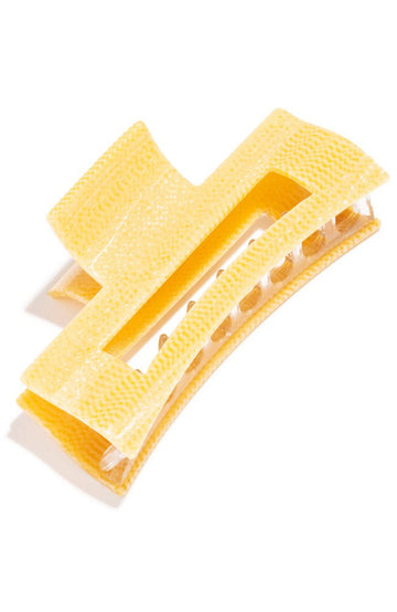 Large Cutout Rectangle Claw Clip - Straw