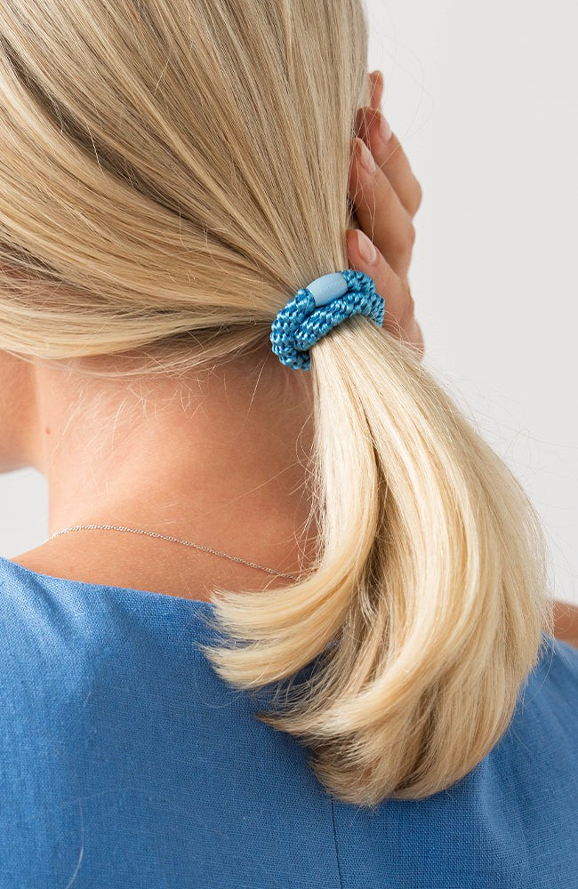 Detroit Blue hair ties for styling ponytails.