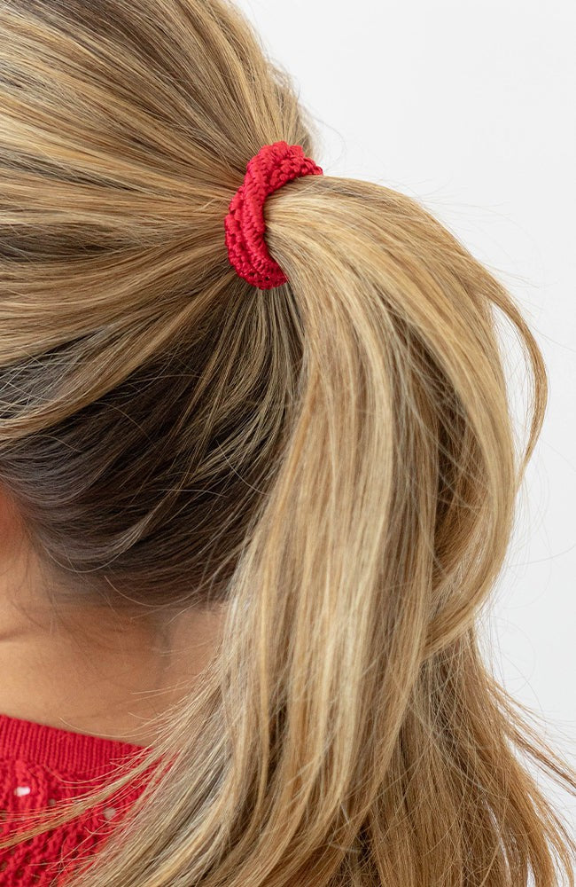 Thick red hair ties for styling ponytails