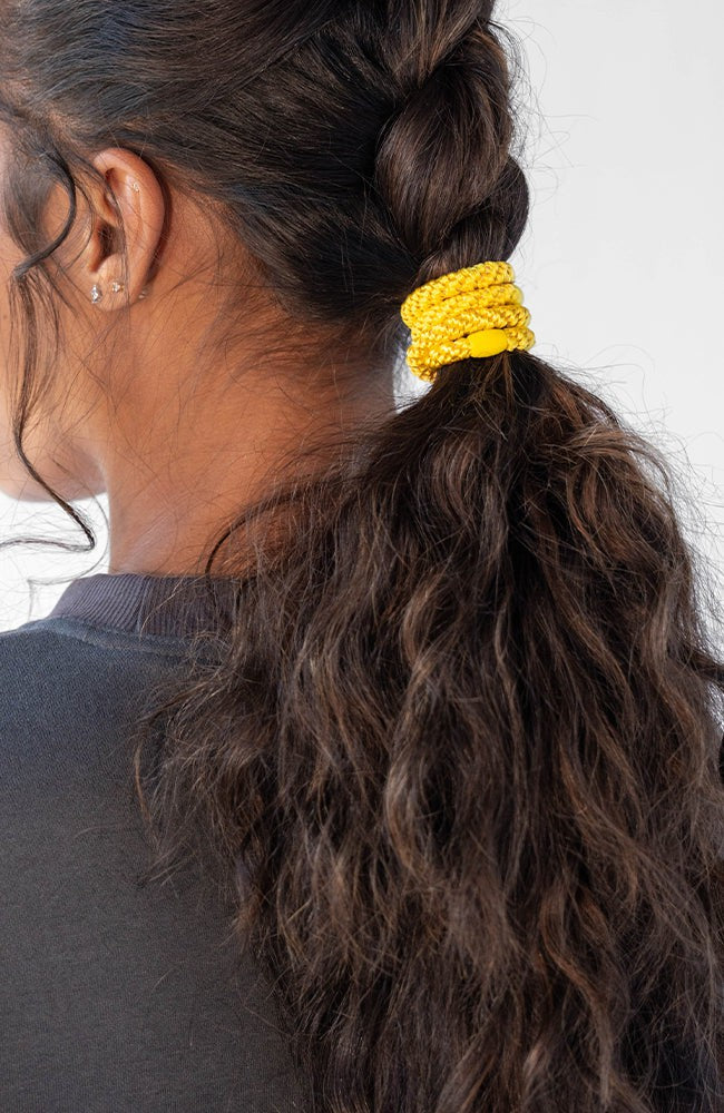 kansas city chiefs hair accessories. Yellow and Red hair ties.