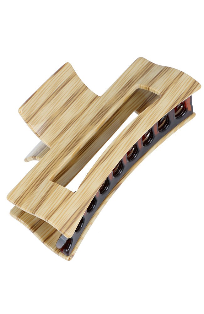 Large Rectangle Cutout Claw Clip - Bamboo
