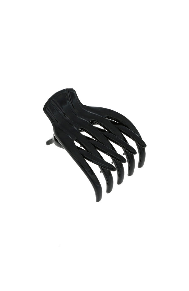 Small Flat Claw, Black French hair clip, handmade by France Luxe