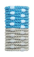 Detroit Lions hair accessories. Blue and silver hair ties for ponytails.
