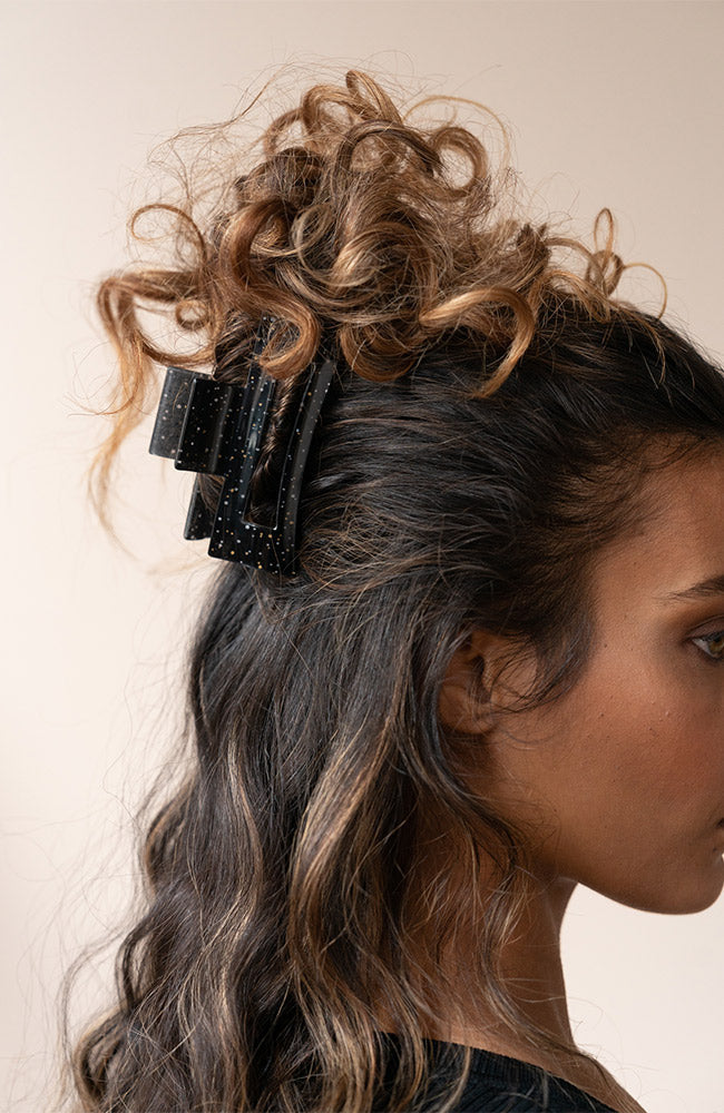 Large Cutout Rectangle Claw Clip - Galaxy
