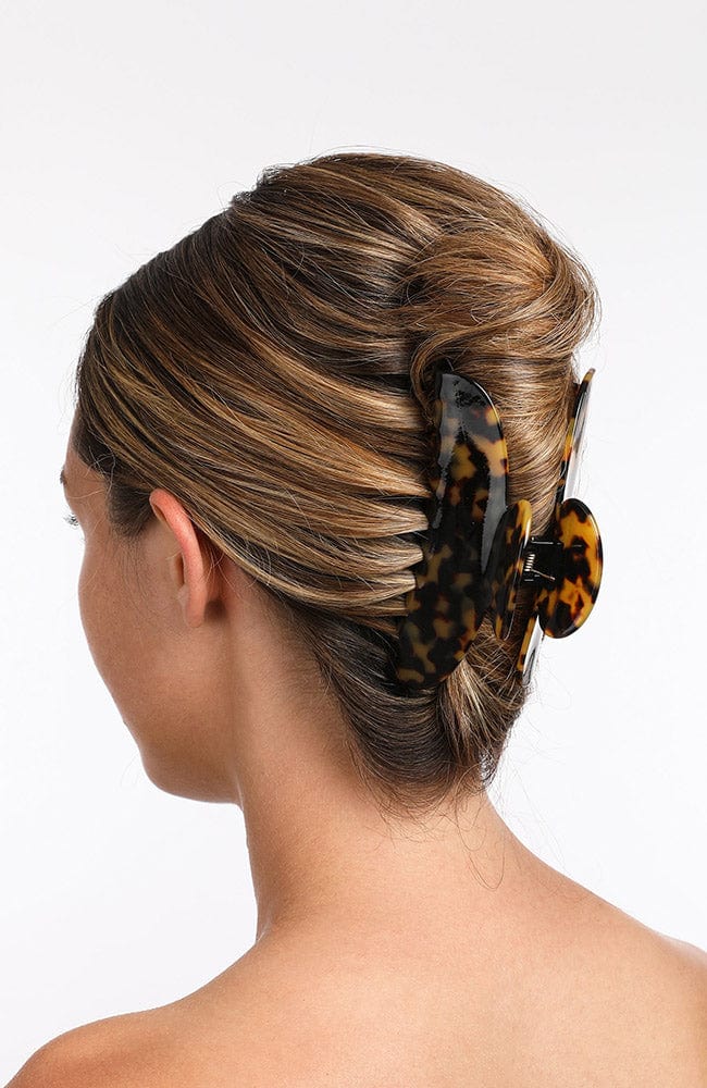 France Luxe Large Claw Clip, Jumbo Couture Jaw, Classic Tokyo, hair clip for thick and textured hair, clip pictured on model