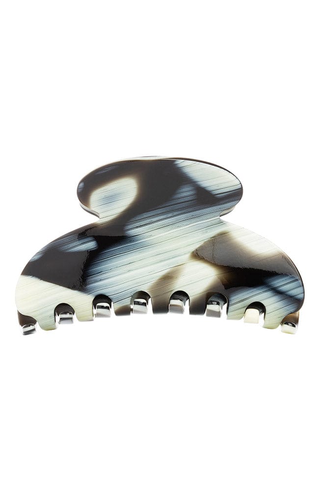 Black Horn Couture Jaw, front view by France Luxe, hair claw for women