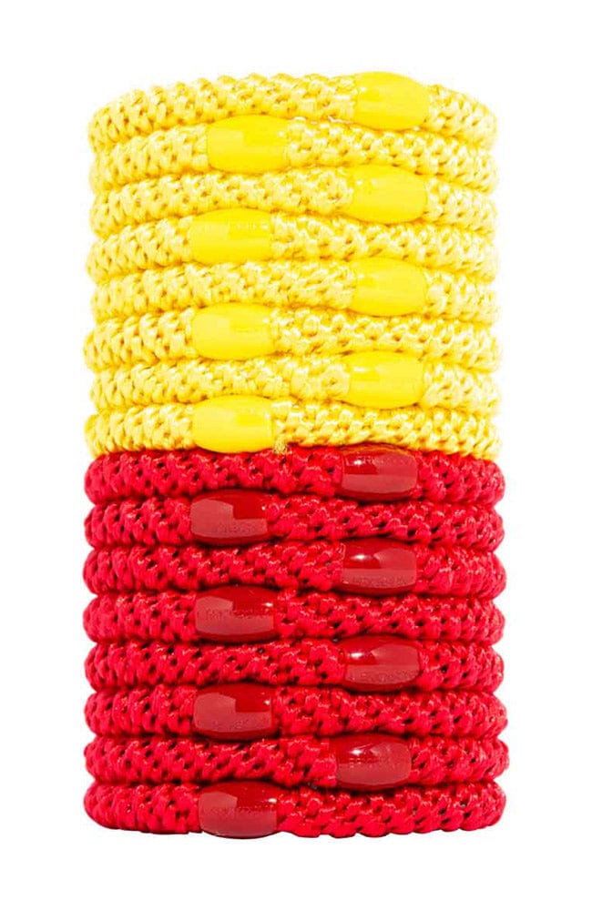 kansas city chiefs hair accessories. Yellow and Red hair ties.