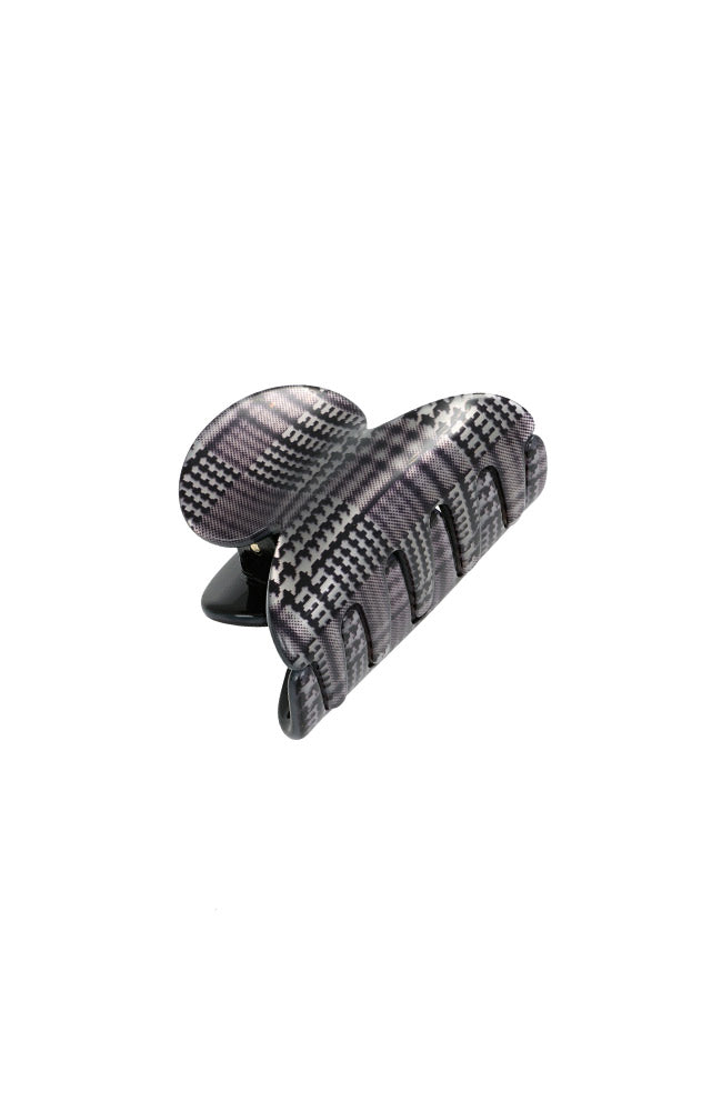 Mini Couture Claw Clip - Plaid Black