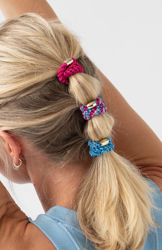 Grab & Go Pony Tube, 15 Hair Ties - Metallic Bead