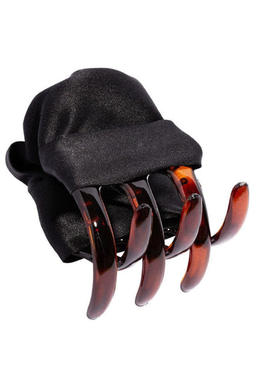 L. Erickson USA Large Covered Jaw - Black, Silk Charmeuse