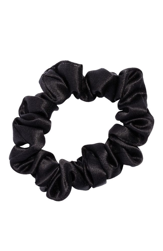 L. Erickson USA Small Pony/Scrunchie - Black, Silk Charmeuse
