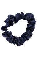 L. Erickson USA Small Pony/Scrunchie - Navy Blue, Silk Charmeuse