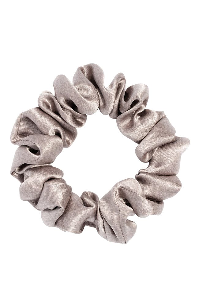 L. Erickson USA Small Silk Scrunchie, Pewter