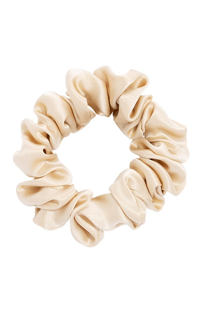 L. Erickson USA Small Silk Scrunchie, Neutral sand